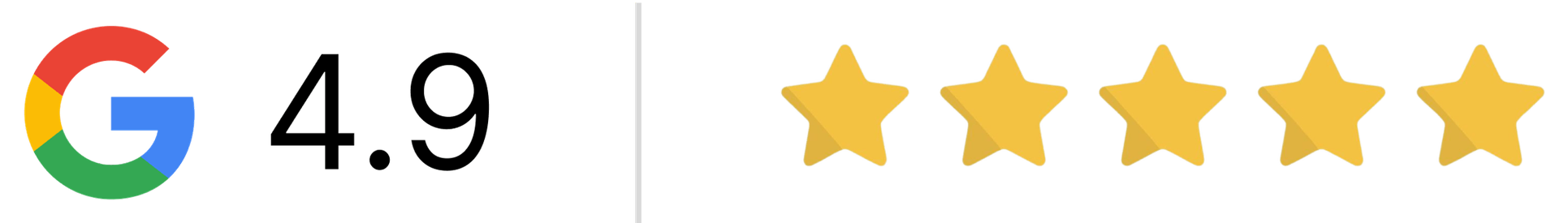 Google reviews - 4.9 sterren